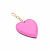 heart pink leather bag accessory side