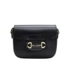 horsy black crossbody leather bag