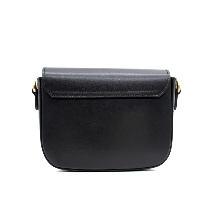 horsy black crossbody leather bag back