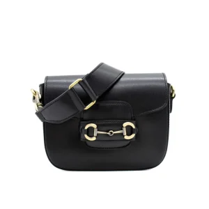 horsy black crossbody leather bag strap