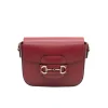 horsy red crossbody leather bag