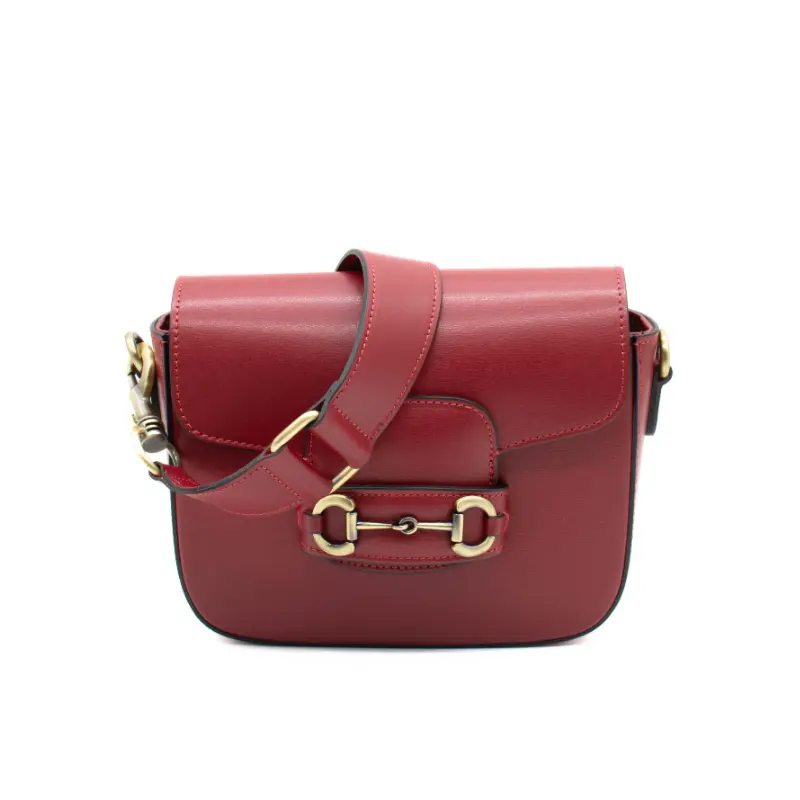 horsy red crossbody leather bag strap