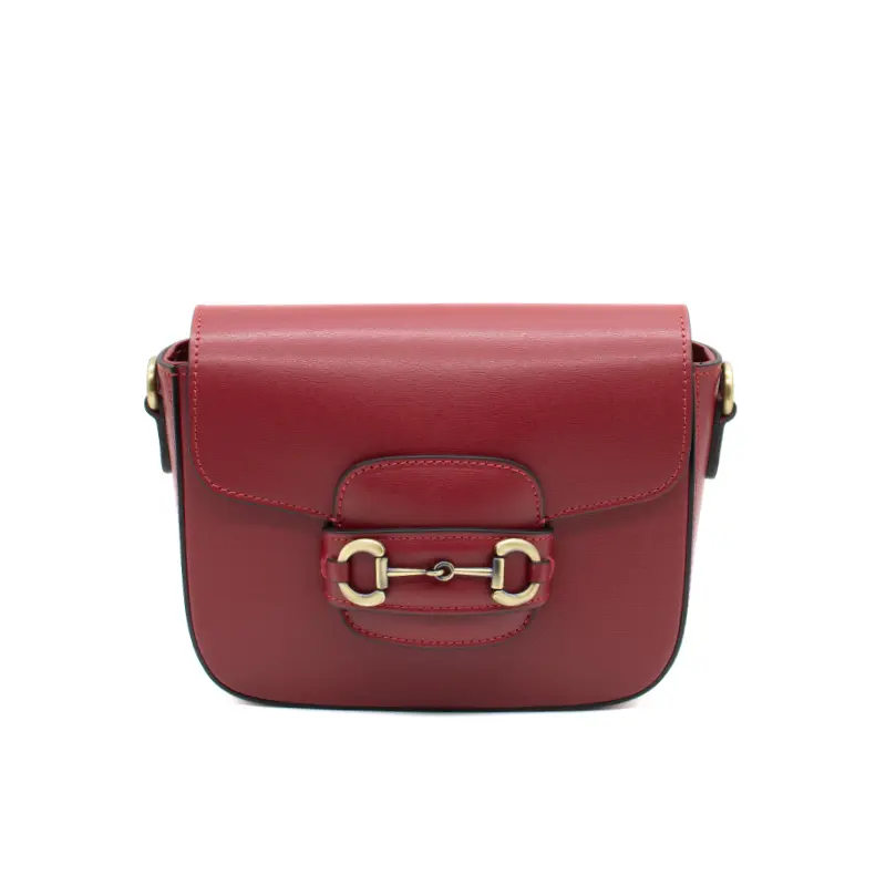 horsy red crossbody leather bag