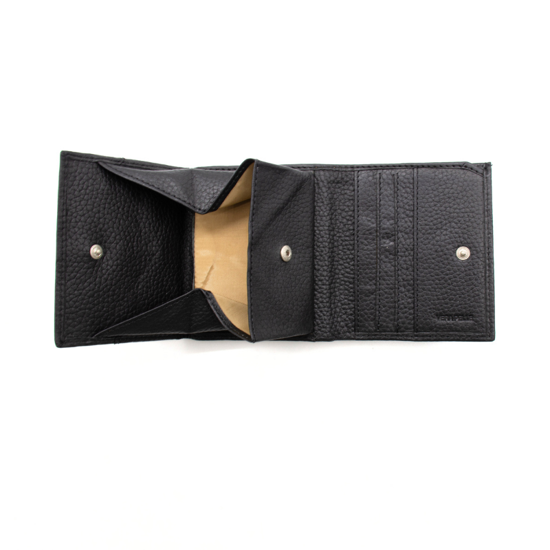 jess mini black leather wallet interior