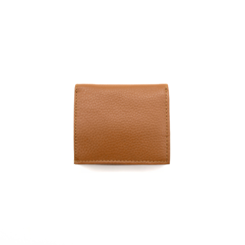 jess mini camel leather wallet back