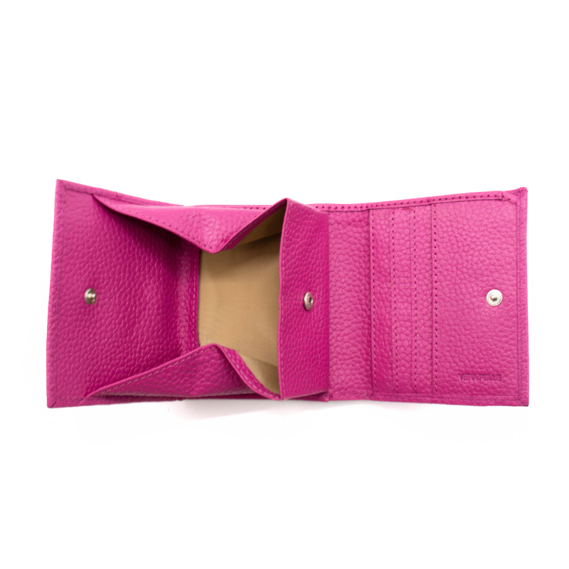 jess mini fuschia leather wallet interior