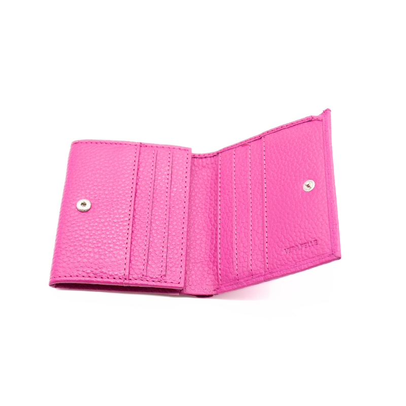 jess mini fuschia leather wallet interior