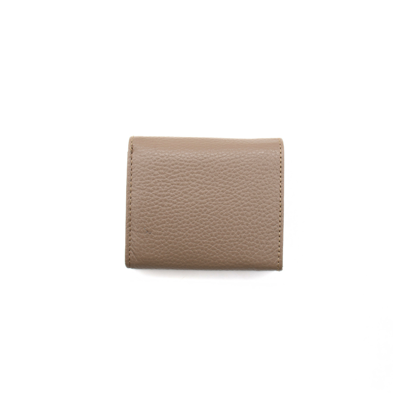 jess mini taupe leather wallet back