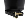 jessie black leather bucket bag leather strap detail