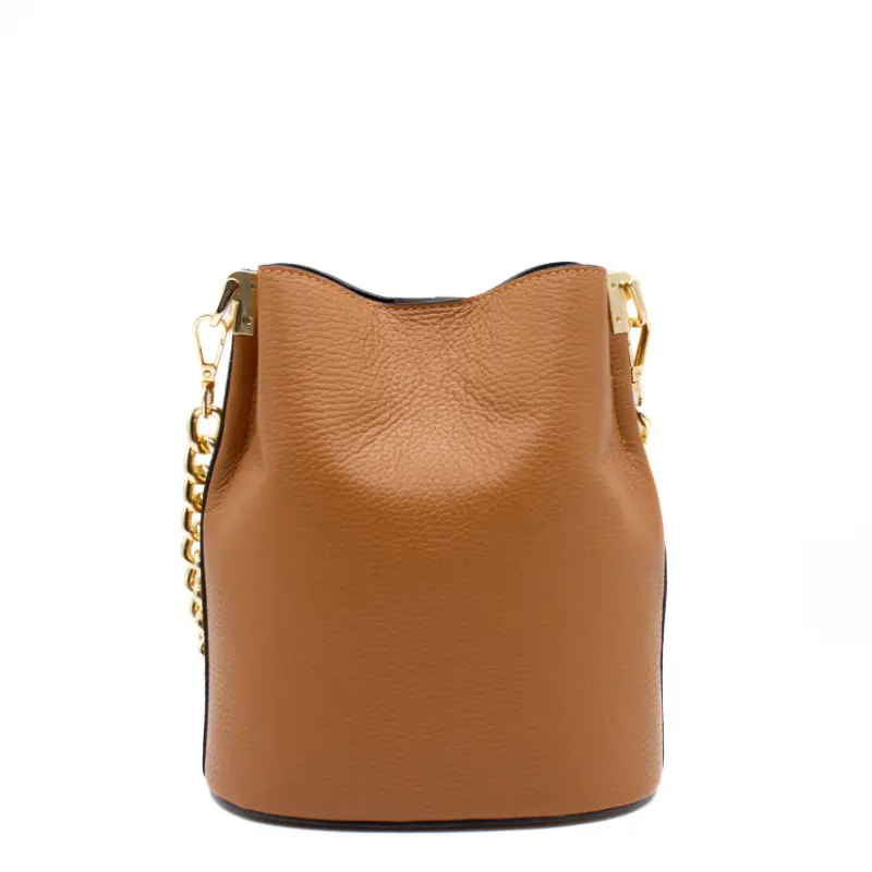 jessie camel leather bucket bag back