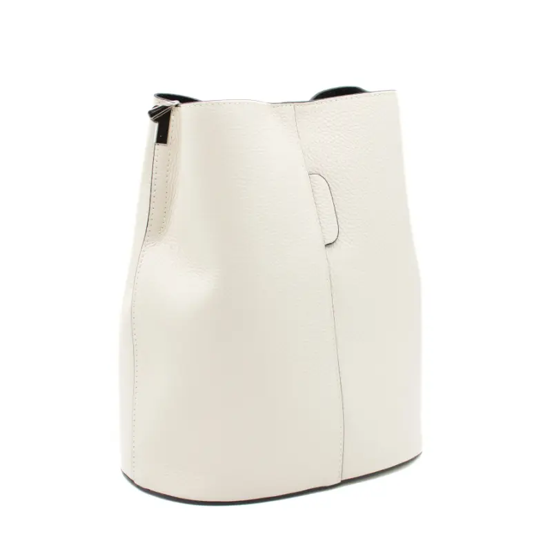 jessie l beige leather bucket bag side