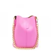 jessie pink leather bucket bag chain strap