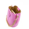 jessie pink leather bucket bag interior