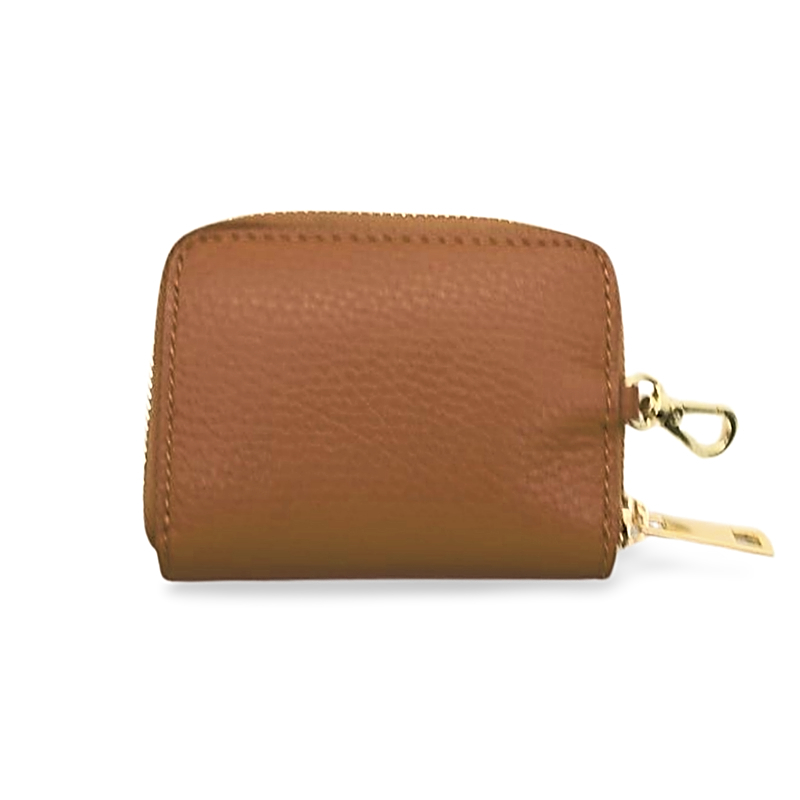 killie mini camel leather wallet back