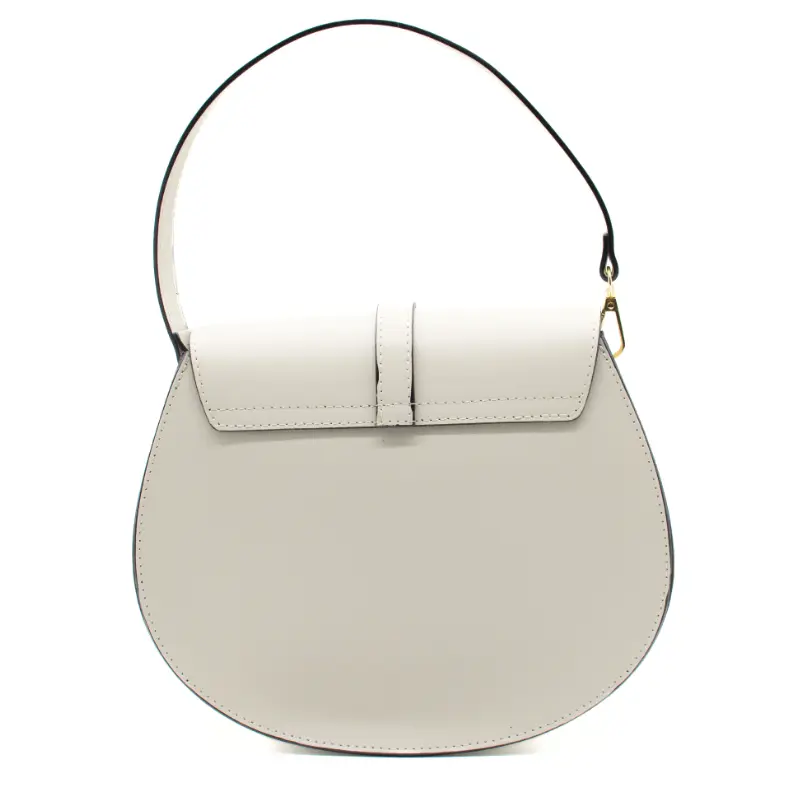 loop beige leather shoulder bag back