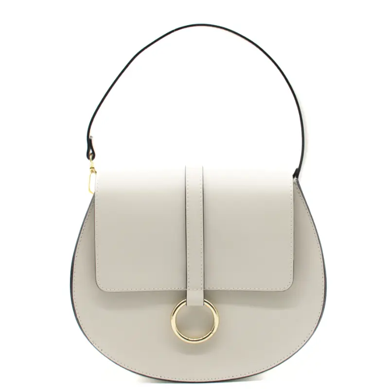 loop beige leather shoulder bag strap