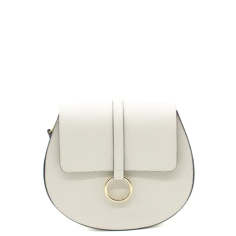 loop beige leather shoulder bag