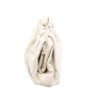 pouch beige leather handbag up