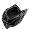 pouch black leather handbag interior detail