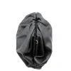 pouch black leather handbag up