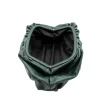 pouch green leather handbag interior