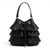 ruffle-black-leather-bucket-bag ruffle black leather bucket bag