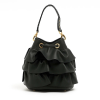 ruffle-black-leather-bucket-bag-back ruffle black leather bucket bag back