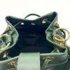 ruffle green leather bucket bag interior