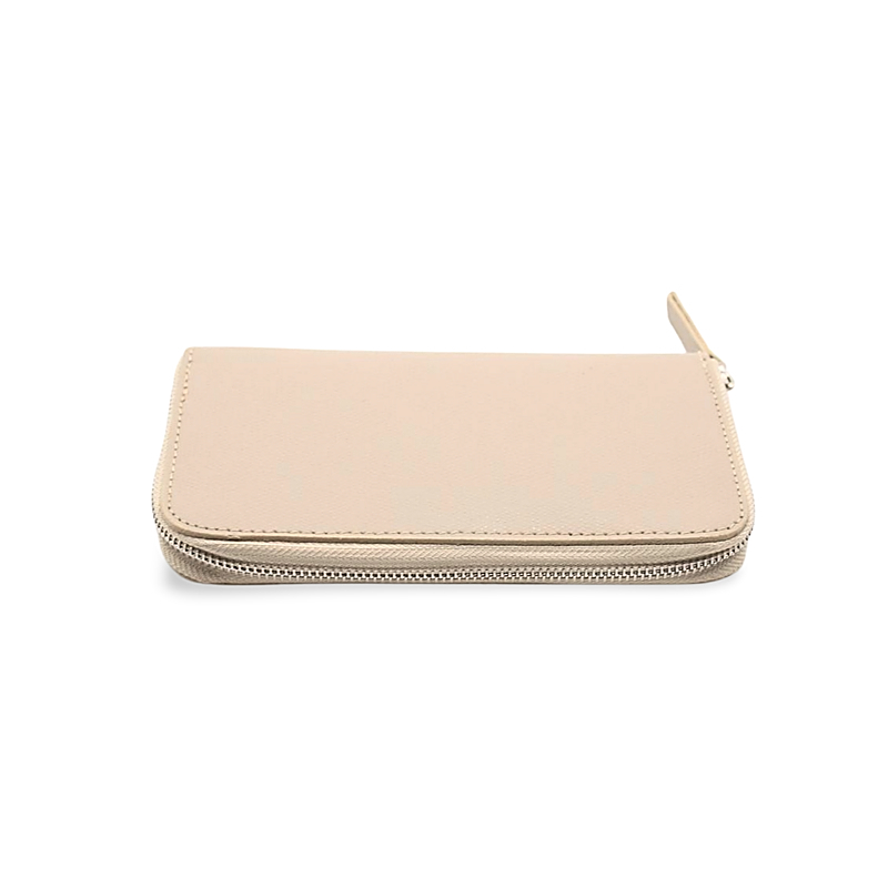 saffie beige leather wallet zip