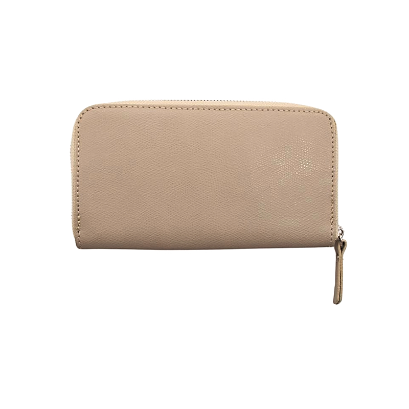 saffie taupe leather wallet back