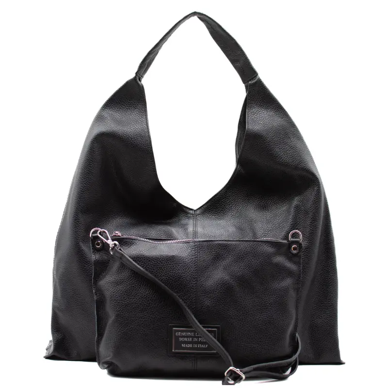 sahara black shopper leather bag extra bag