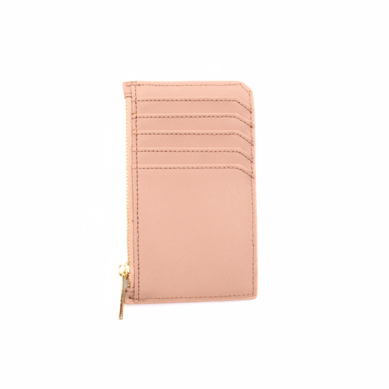 sarah nude leather card holder front