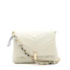 serena beige leather shoulder bag chain strap