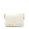 serena beige leather shoulder bag gold personalization