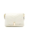 serena beige leather shoulder bag silver personalization