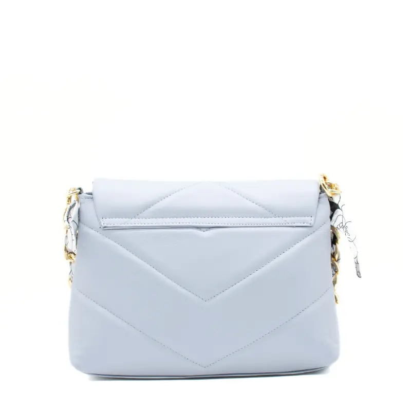 serena blue leather shoulder bag back