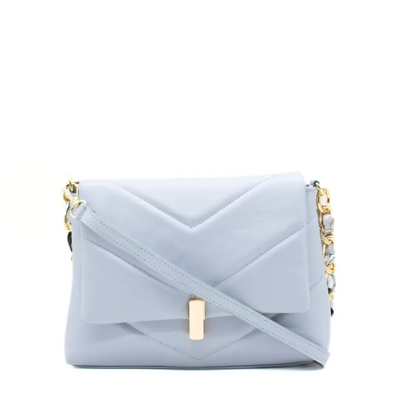 serena blue leather shoulder bag leather strap