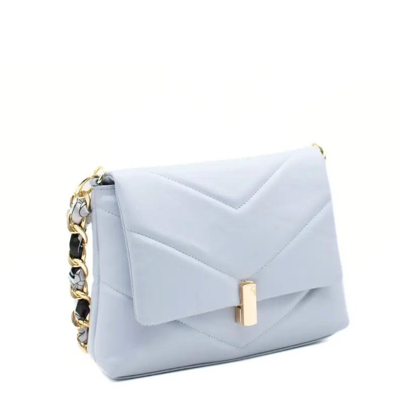 serena blue leather shoulder bag side