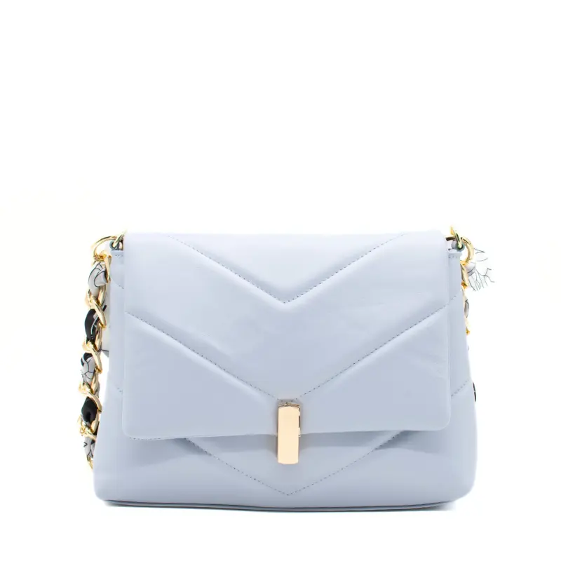 serena blue leather shoulder bag