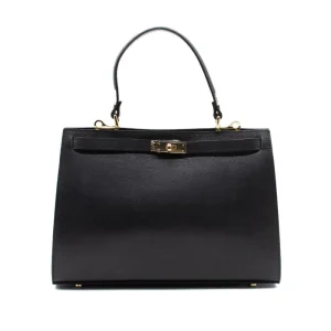 sophia black leather handbag