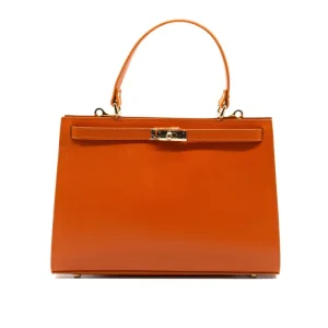 sophia orange leather handbag