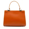 sophia orange leather handbag back