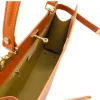 sophia orange leather handbag interior