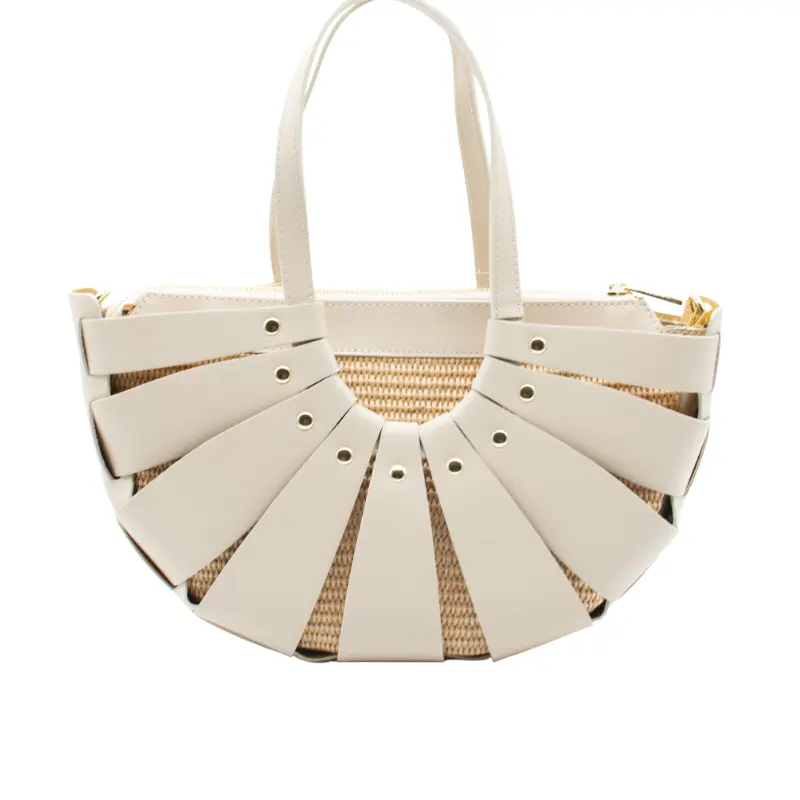 sunshine m beige leather handbag back