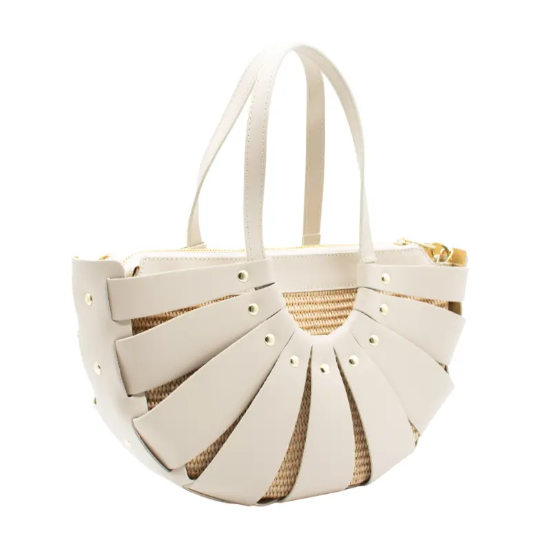 sunshine m beige leather handbag side