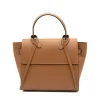 tie camel leather handbag