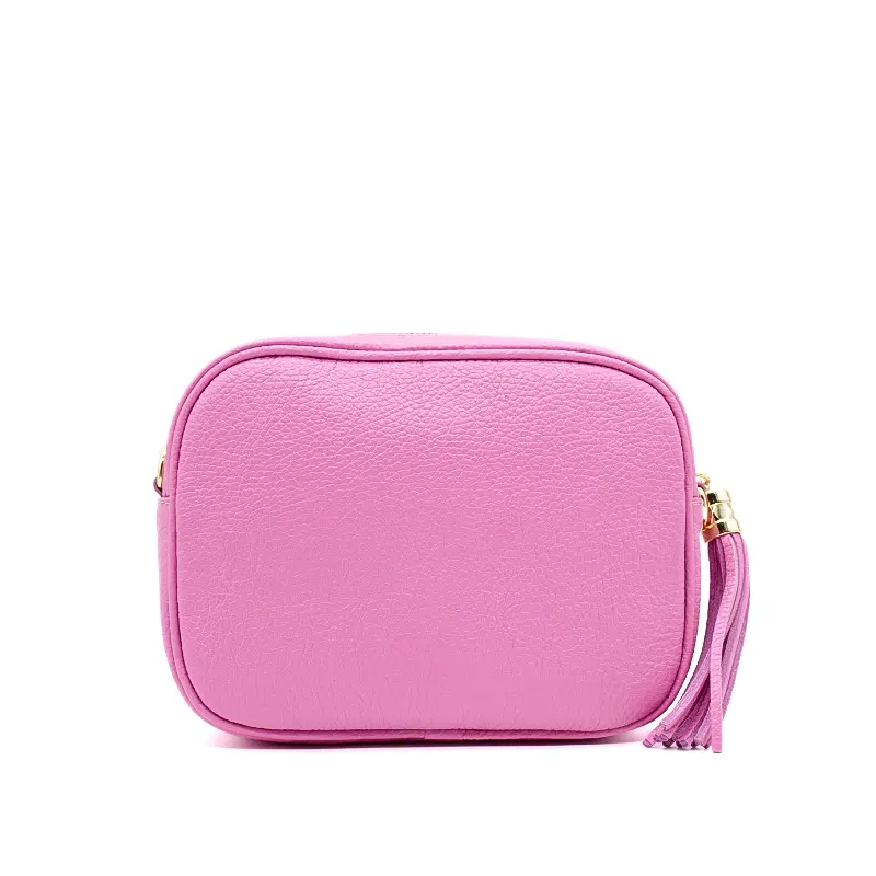 bb bubble pink crossbody leather bag back