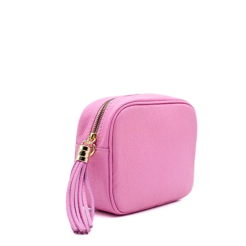 bb bubble pink crossbody leather bag side