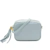 bb light blue leather crossbody bag front strap