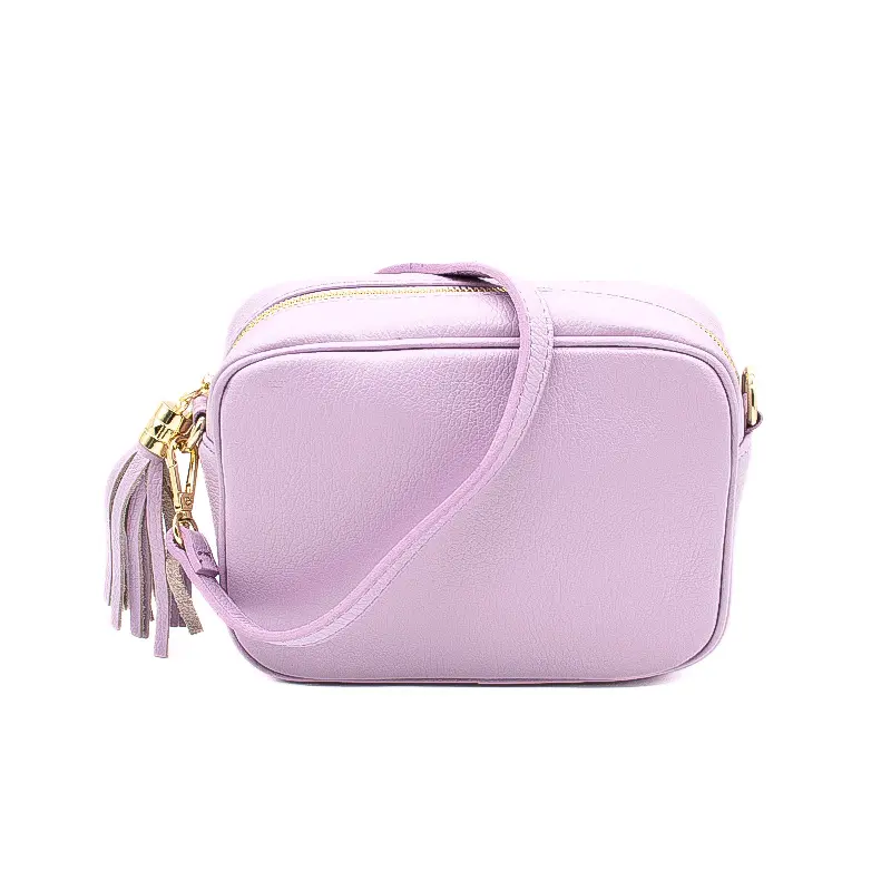 bb lilac leeather crossbody bag front strap